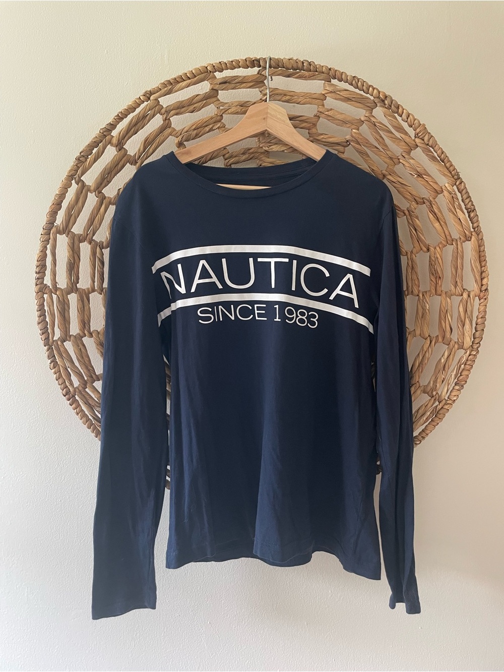 Nautica Navy Long-Sleeve Logo Tee